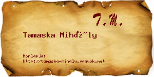 Tamaska Mihály névjegykártya